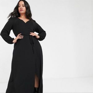 ASOS Black Wrap Dress Size 8